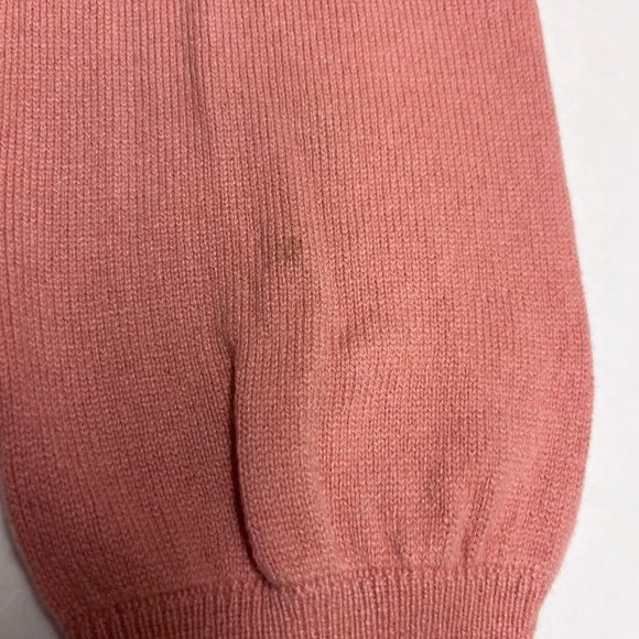 N.Peal Saks Fifth Avenue Men's Crewneck Sweater Cashmere/Cotton Coral Scotland M - Picture 6 of 7